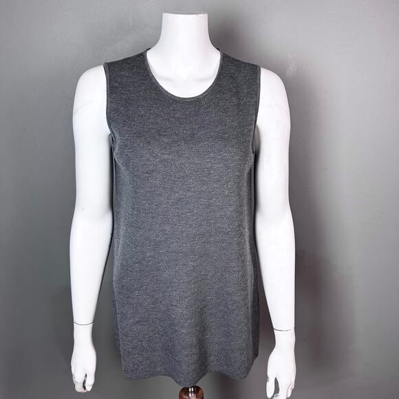 Eileen Fisher shell sweater Medium sleeveless wool NWT Medium gray The Icons - Picture 4 of 8